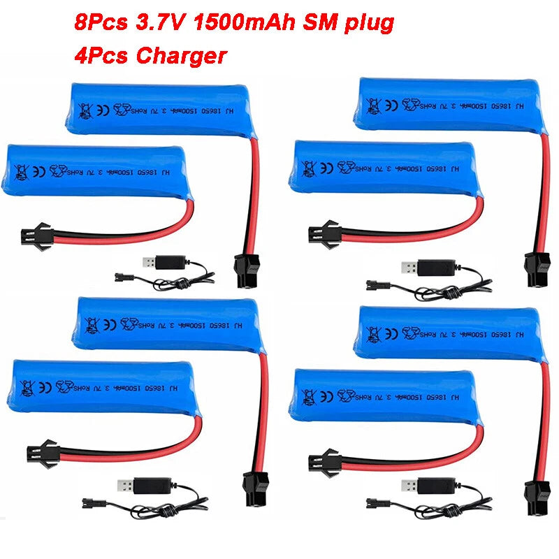 8Pack 3.7V 1500mAh Rechargeable Battery For RC Toys Helicopter Airplane Car Boat Battery