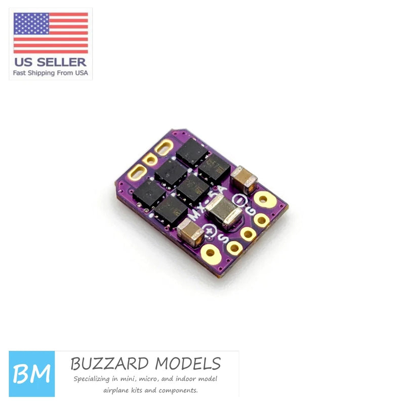 Micro brushless ESC bare PCB, purple board with SMD power components and pads