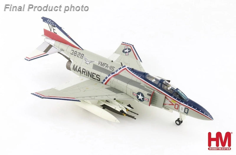 Hobby Master 1/72 F-4J Phantom II model plane with US Marines markings, landing gear visible