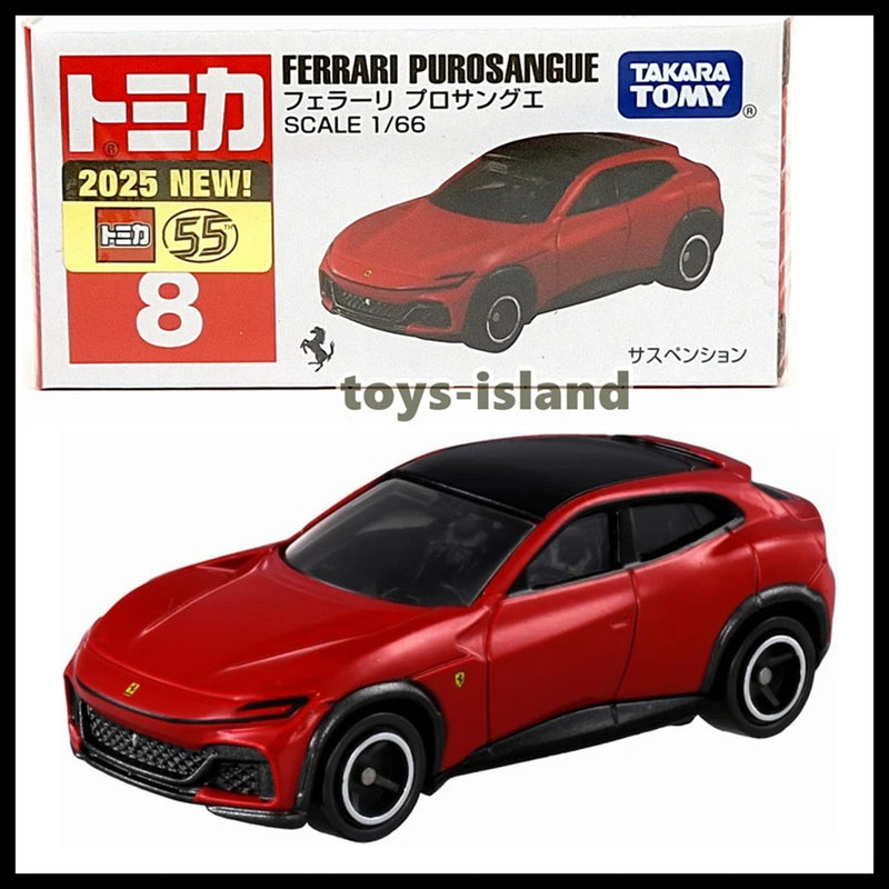 TOMICA 8 FERRARI PUROSANGUE 1/66 TOMY DIECAST CAR 2025 NOV NEW MODEL Red (A)