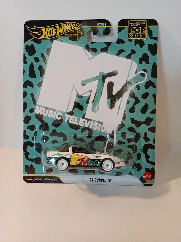Hot Wheels 1984 CHEVROLET CORVETTE WHITE "MTV" DIECAST MODEL CAR BY HOT WHEELS