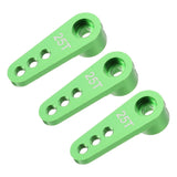 Green aluminum RC steering servo horn set, single-arm with mounting holes marked 25T