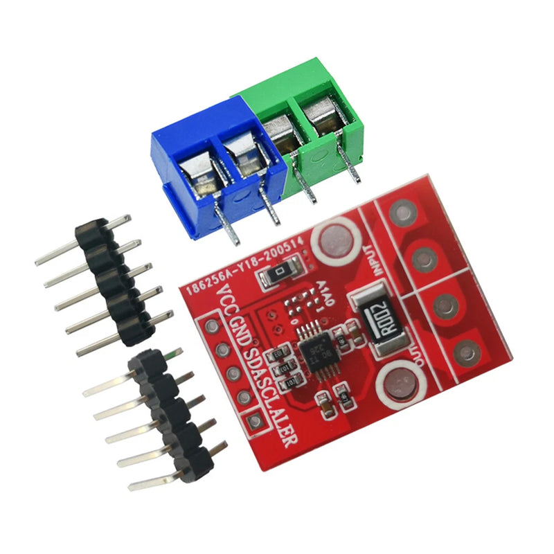 INA226 DC-DC step up/down module, red PCB, terminal block and pin headers