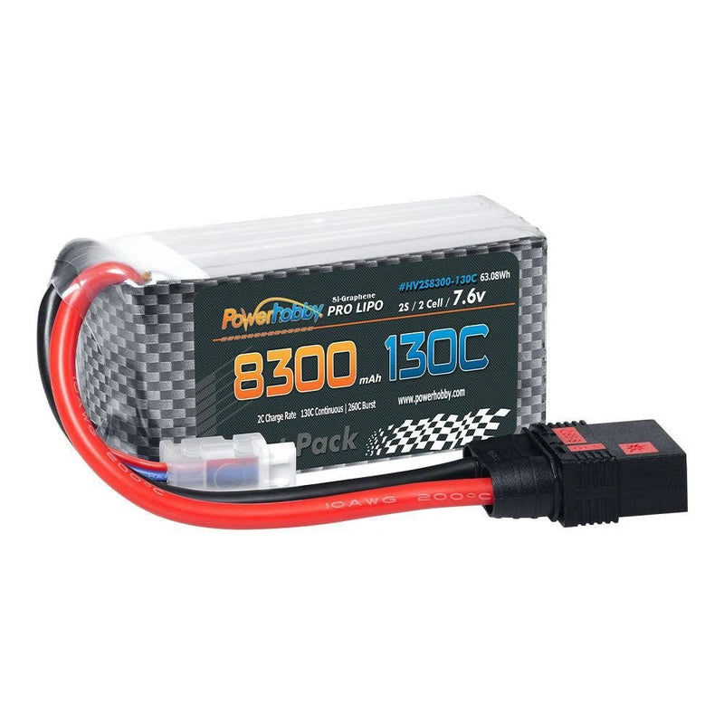 2S 8300mAh 130C QS8 Shorty Drag Racing HV Lipo Pack Powerhobby PHB2S8300130QS8 Battery