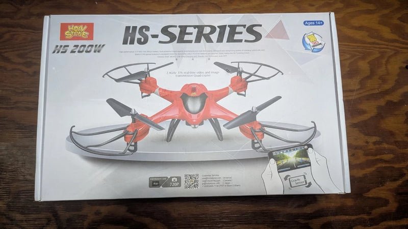 Holy Stone HS-Series FPV drone box with red quadcopter illustration