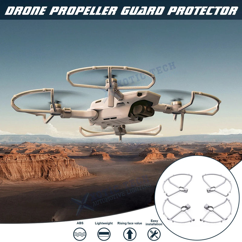 Light gray propeller guard with four protective arms for a drone