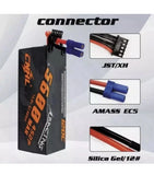 CNHL 4S lipo battery with hard case and blue EC5 connector, red wire lead