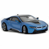 1:24 i8 Model Car Metal Diecast Collectible Vehicle Turning Wheels Blue