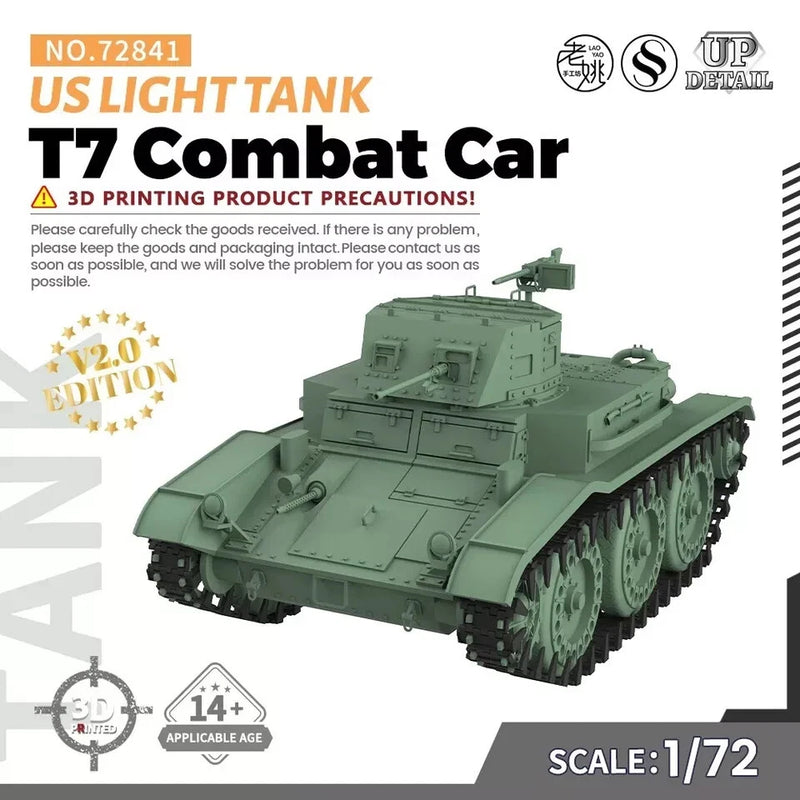 MRY-SFW SS72841 1/72 25mm Military Model Kit US T7 Combat Car Light Tank
