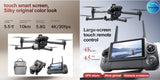 Foldable 4K camera drone with 5G GPS; quadcopter and handheld controller screen
