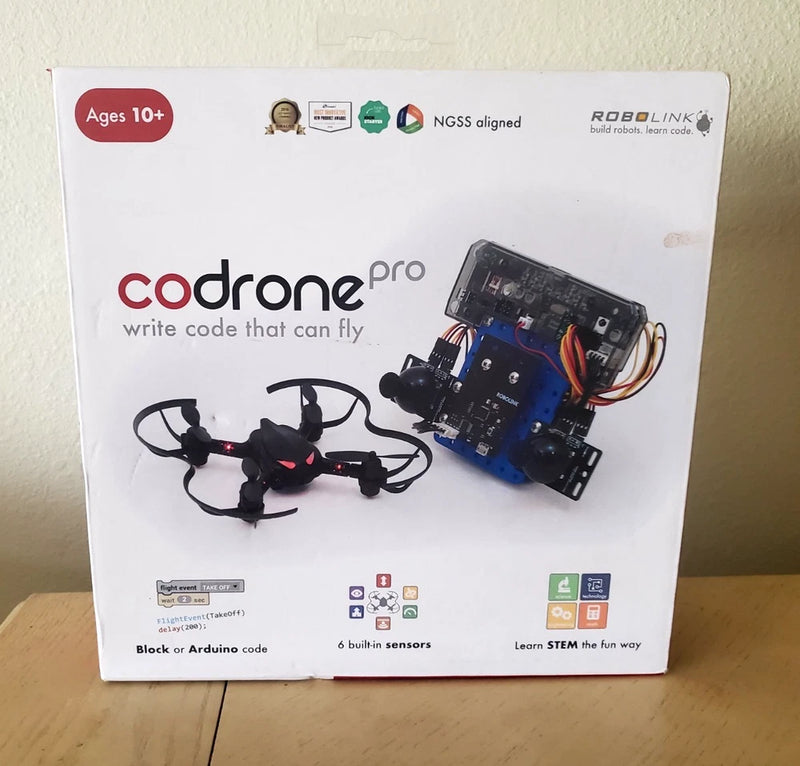CoDrone Pro drone learning kit box with drone and control circuit