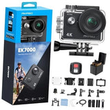 EK7000 4K30FPS 20MP WiFi Action Camera with EIS Ultra HD 131FT Black