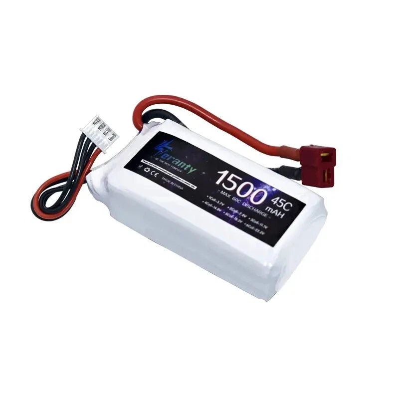 3s 11.1v 1500mAh 45/60C LiPo Battery w/Deans T Plug for RC FPV Drone Car COMPACT