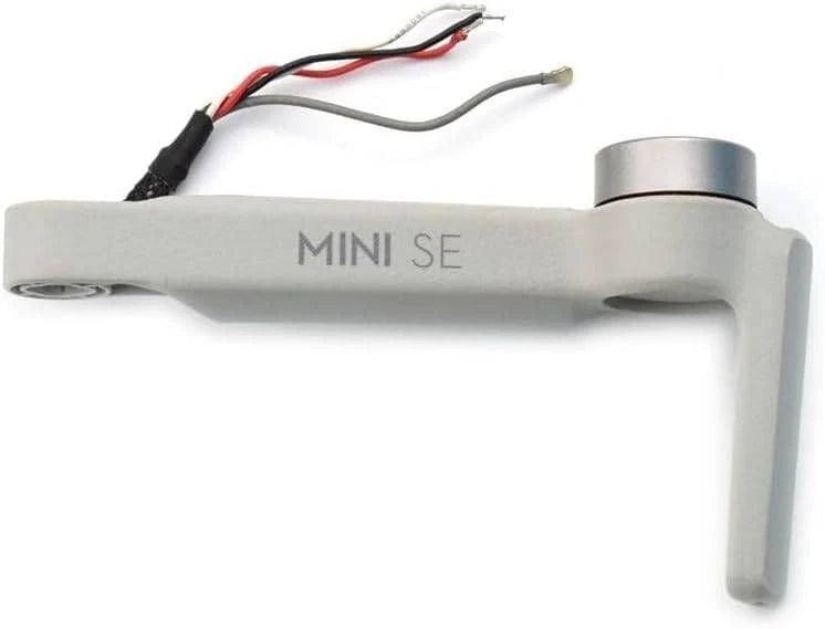 Gray MINI SE drone arm replacement part with wiring and motor mount, front-left style