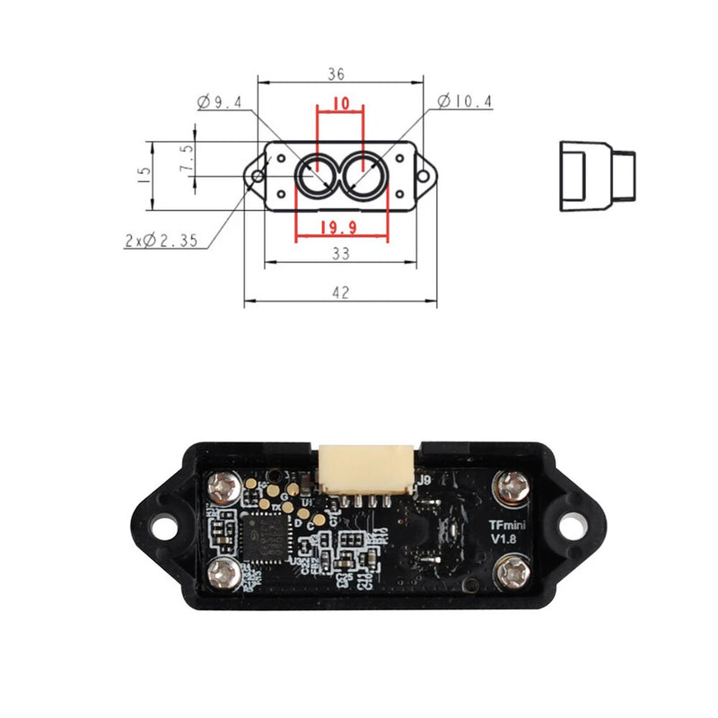 Lidar Range Sensor Single-Point Distance Measure Module TFmini-S for Arduino New