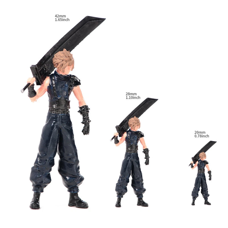 1/43 1/64 1/87 Miniature Anime Cloud Strife Scene Figure For Car Vehicle Model