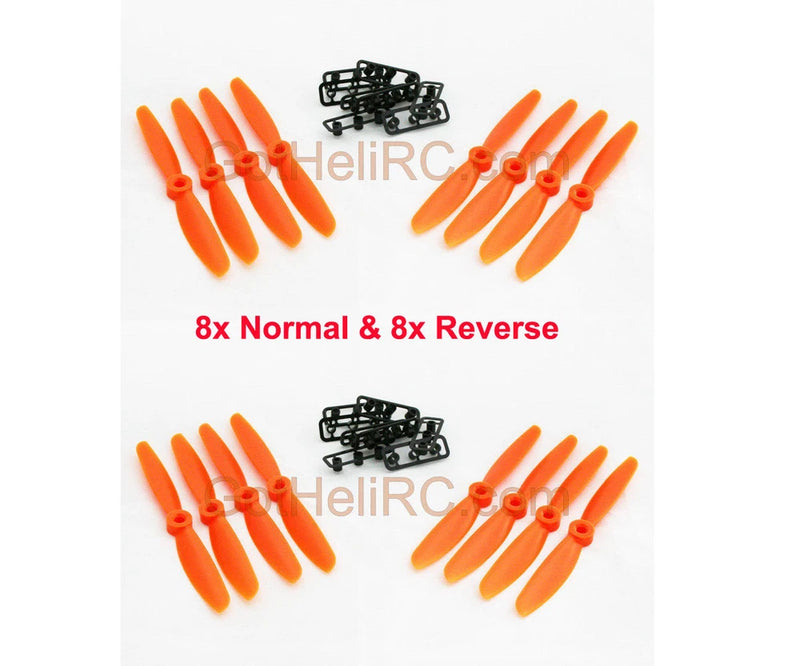 Orange 4x4.5 multirotor propellers set, CW/CCW normal and reverse, 16-piece