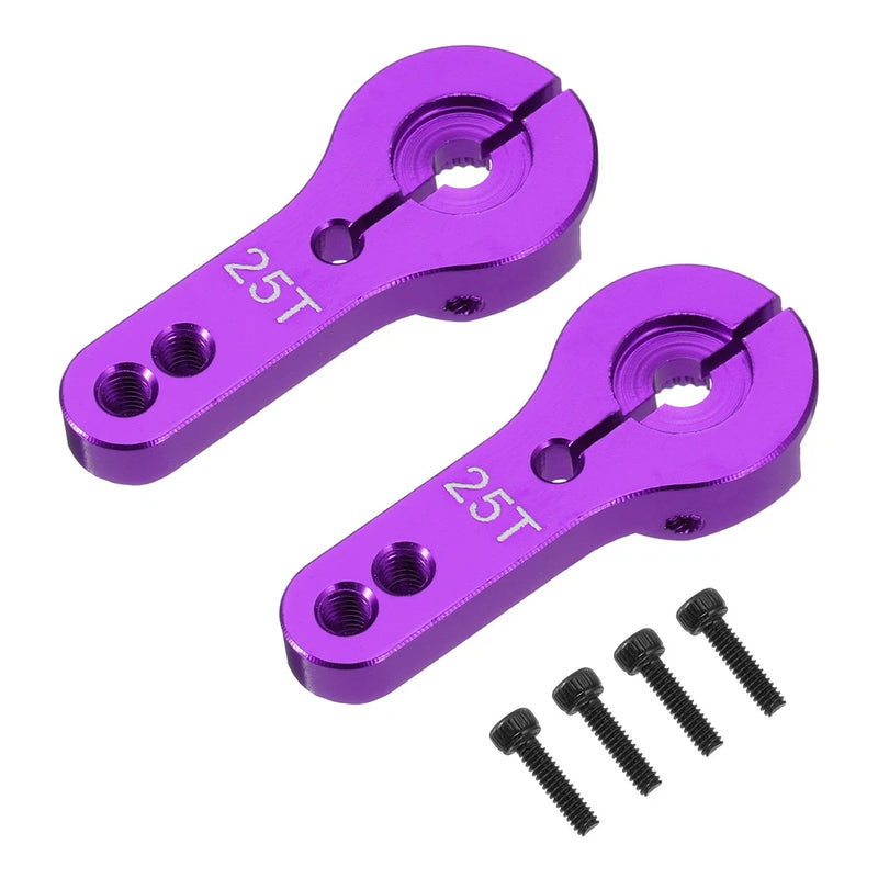 2 x Aluminum Alloy 25T Steering Servo Arm Horn Purple for RC Car/Boat/Airplane