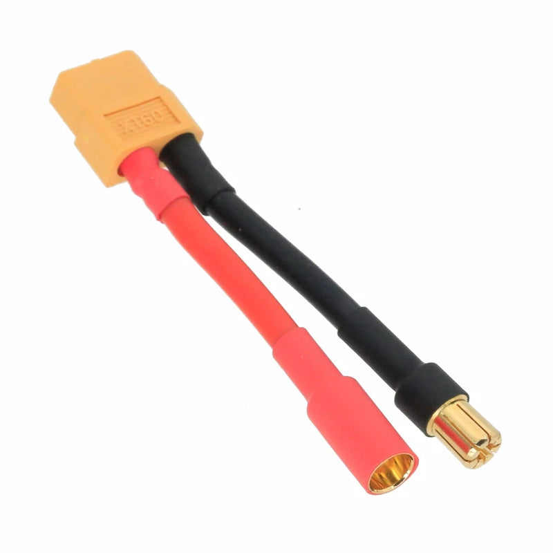 HXT 6.5mm Male-/Female+ to XT60 Female cable 12AWG 5CM wire For RC Battery FPV