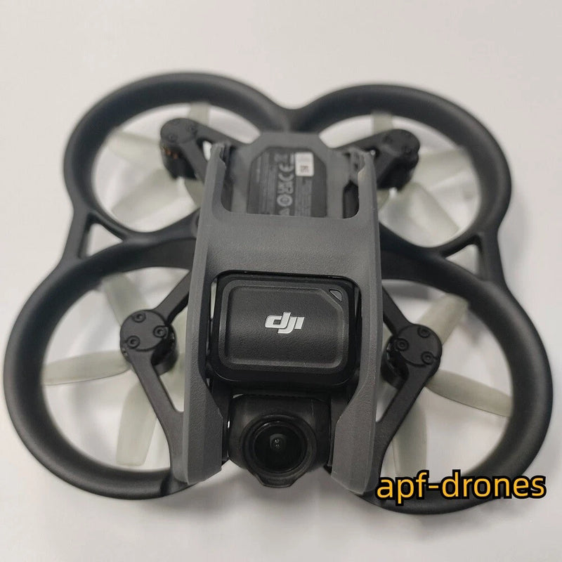 DJI Avata 4K drone with front camera and four propellers, gray body and black arms