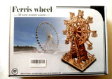 Ferris wheel 3D wooden puzzle model in retail box, solar or battery powered