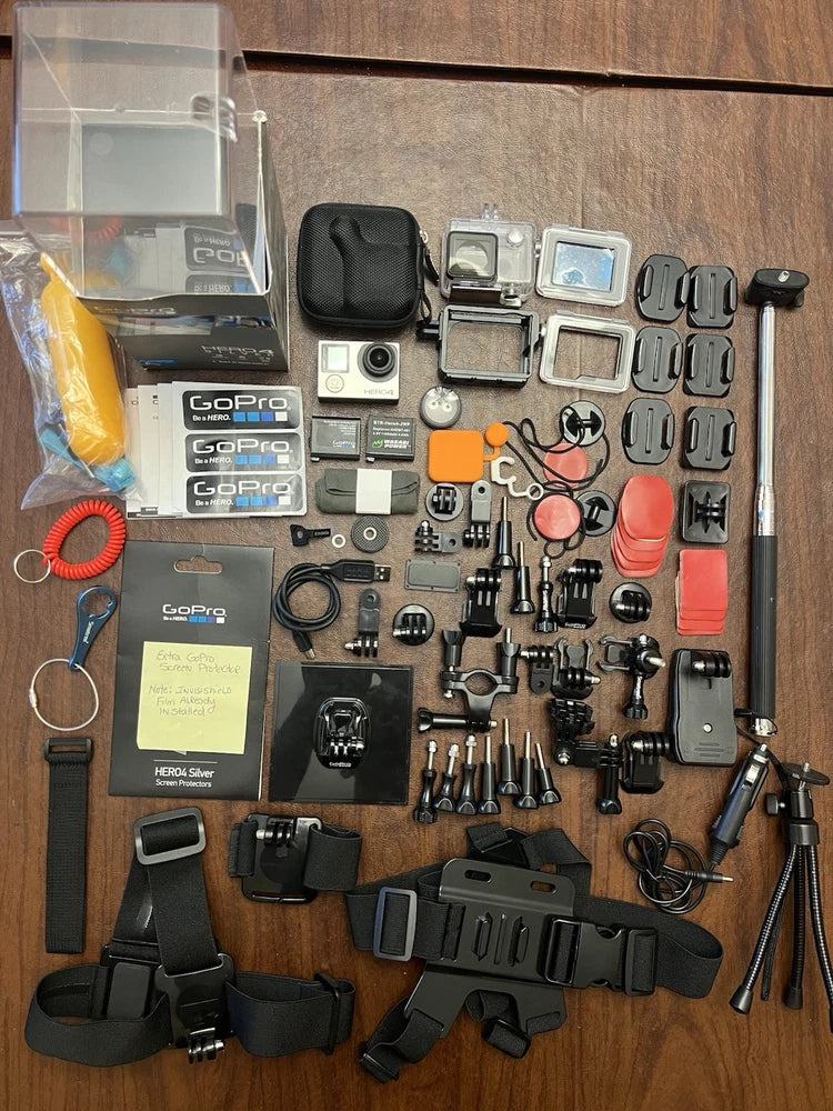 GoPro Hero4 Silver with Extras and Upgrades - More Than 60 Pcs. of Accessories