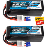 NHX Muscle Pack 6S 22.2V 6500mAh 100C Lipo Battery (2) w/ EC3 Connector Battery