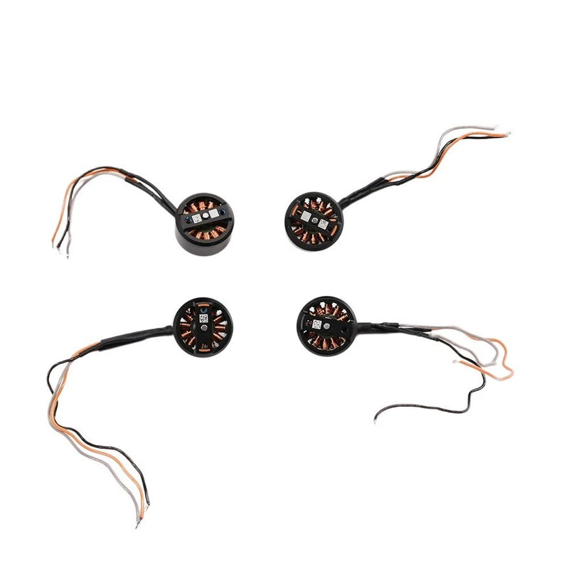 Drone arm power motor set with five round motors and colored wire leads