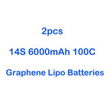 2pcs HRB 14S 6000mAh 100C Graphene Lipo Battery for RC Car Helicopter Boat Plane