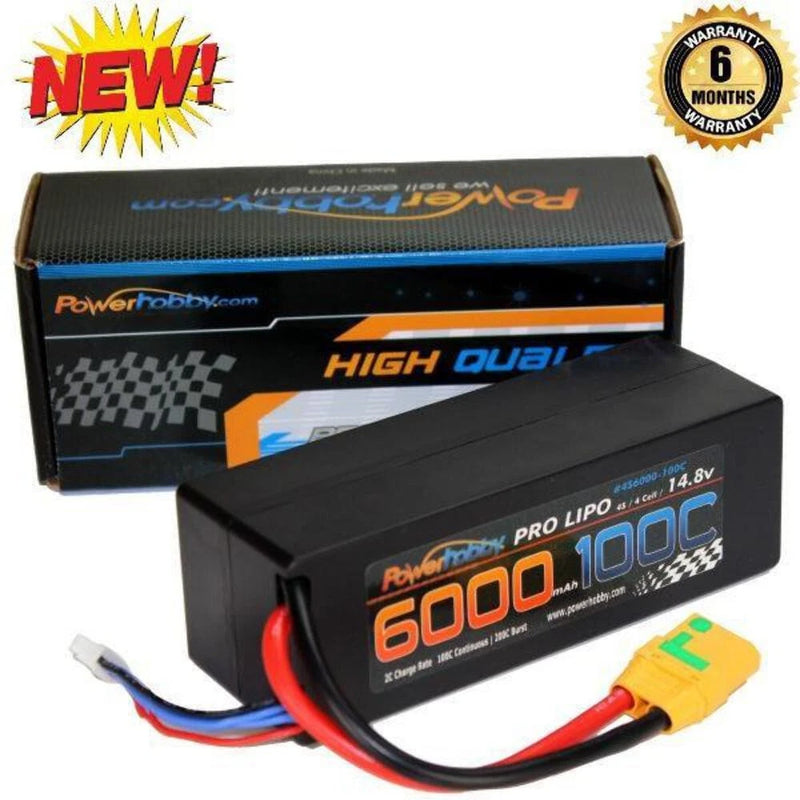 4S 14.8V 6000mAh 100C XT90 Hard Case Lipo Battery Powerhobby PHB4S6000100XT90 Battery