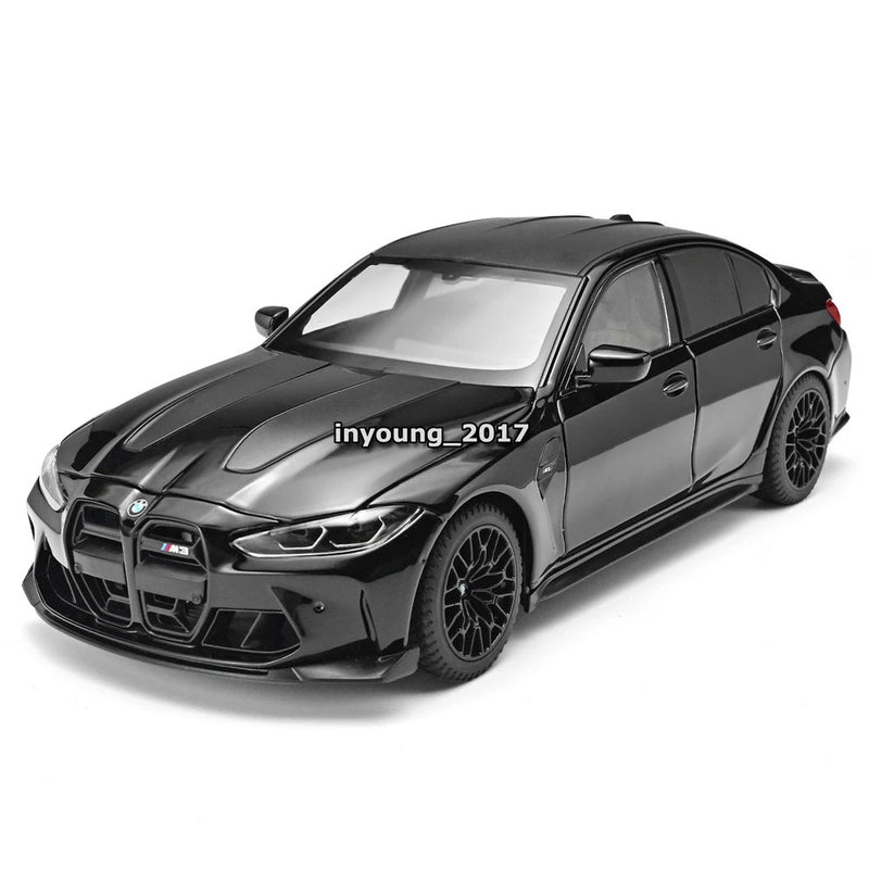 1:24 M3 CS LCI Model Toy Car Diecast Toy Vehicle Doors Open Light Sound Black