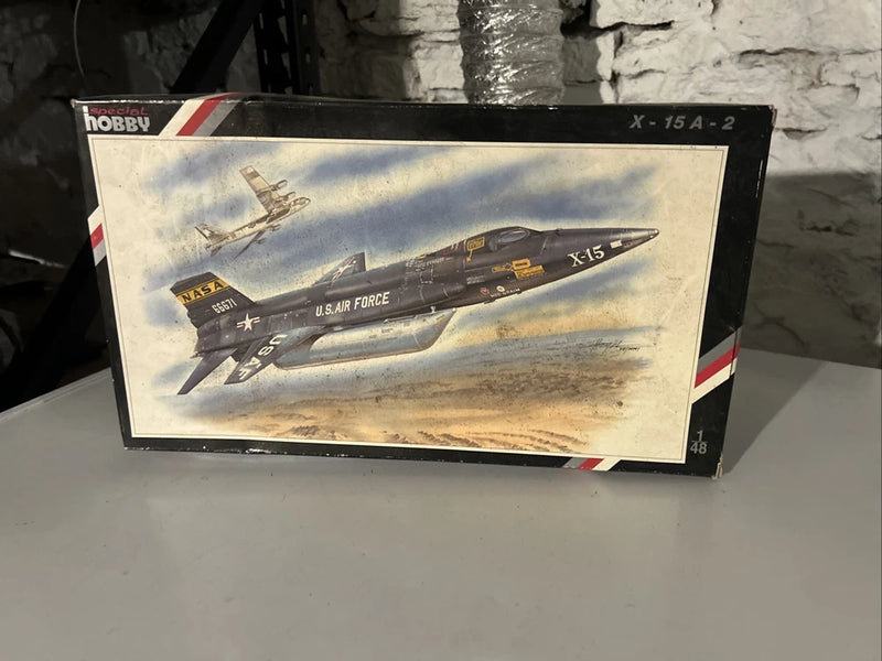 1/48 scale X-15 A-2 model kit box art with printed aircraft