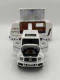 Mercedes G-Wagon AMG Toy Car with Camper Trailer Diecast Model 1:32, Doors Open