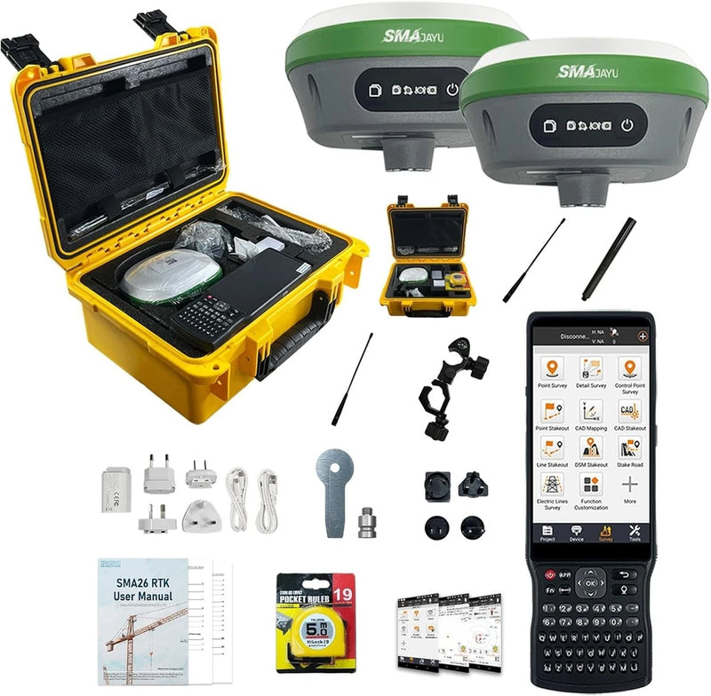 SMA26 Pro RTK GNSS Receivers Rover Base Collector GPS Connect with Drones/UAVs!