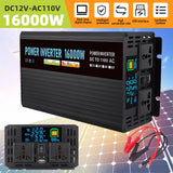 16000W Car Vehicle Power Inverter Converter DC 12V to AC 110V Pure Sine Wave USA
