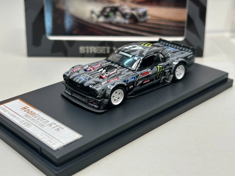 SW 1:64 Black 1965 Mustang RTR Hoonicorn Sports Model Diecast Metal Car
