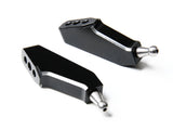 Metal RC helicopter rotor blade arm holder set, black anodized with silver ball ends
