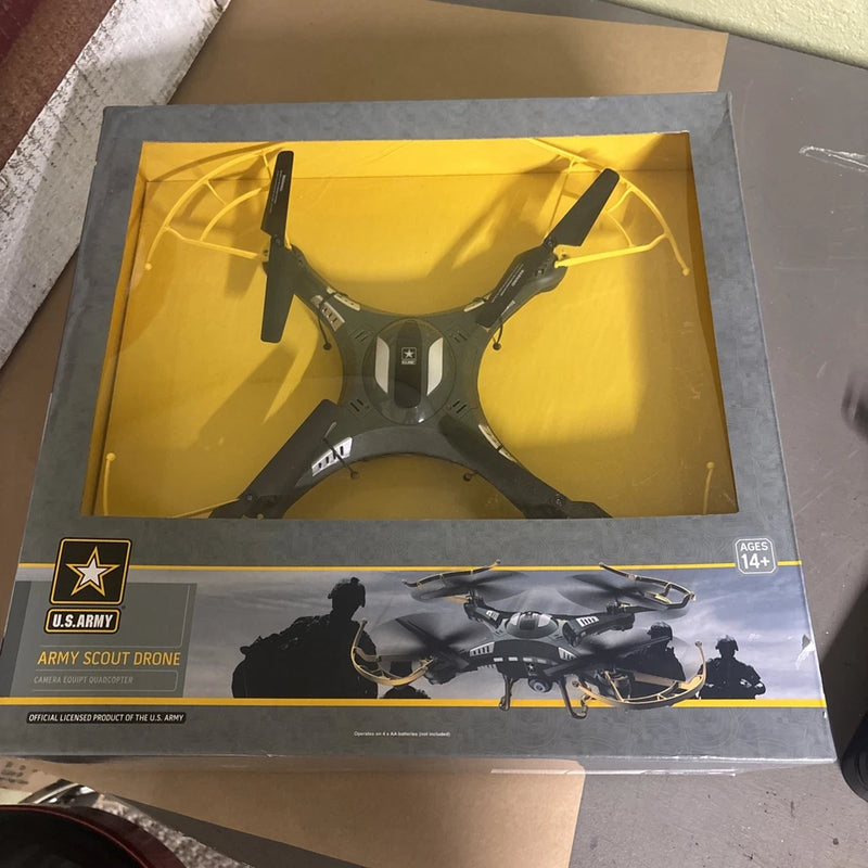 U.S. Army remote control scout drone quadcopter in sealed retail box