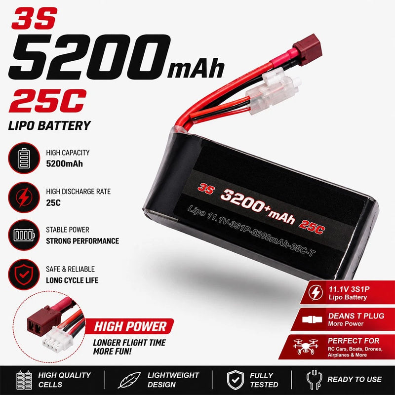 3s Lipo Battery 11.1V 3200mAh 25C T Plug For for MJX 14301 14302 14303 14209 H8H