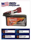 Rechargeable lithium polymer battery pack, black with red wires and white balance connector