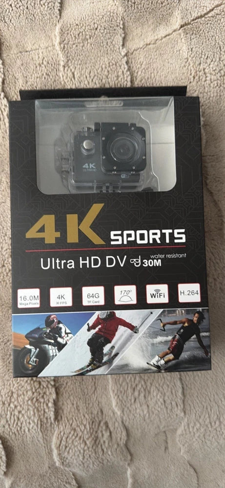 4K Sports Ultra HD DV Helmet Action Camera Waterproof WiFi 2.0" LCD Black
