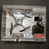 Altitude Propel quadcopter drone retail box with camera and WiFi streaming details