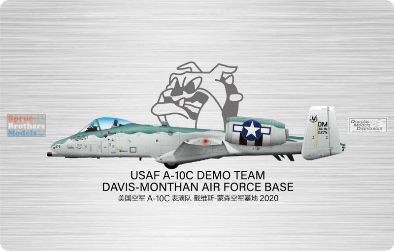 A-10C Thunderbolt II model aircraft with USAF Demo Team markings, green and gray