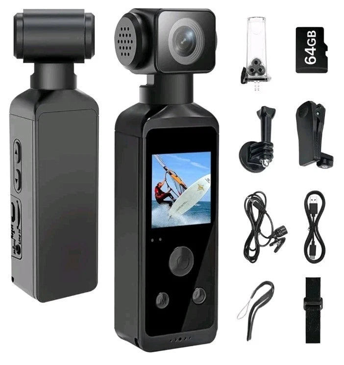 5K HD Body Camera with Audio and Video, Sports Action Camera with 270?? Rotatable