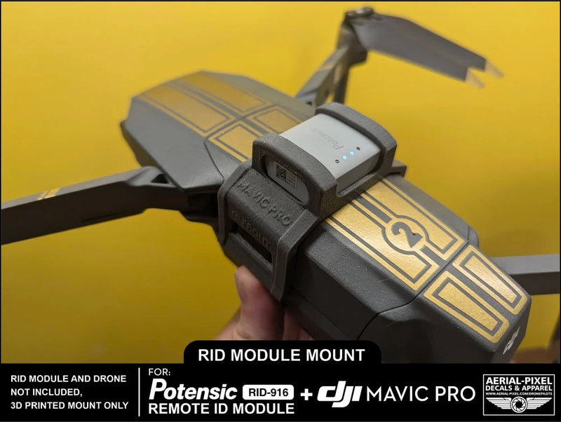 DJI Mavic Pro and Pro Platinum Potensic RID-916 Remote ID Module Mount