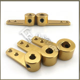 Aluminum alloy RC servo rocker arm linkages, single-arm metal steering pieces, gold tone