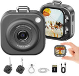 W&O Digital Camera Keychain, 1080p Mini Camera Charms with 32GB Card For Travele