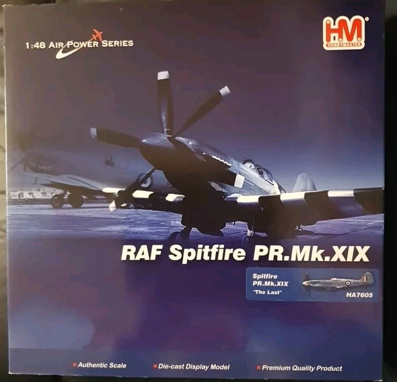 1:48 RAF Spitfire PR.Mk.XIX die-cast display model plane in retail box