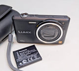 PANASONIC LUMIX DMC SZ3 DIGITAL CAMERA WITH CASE WORKING NO CHARGER