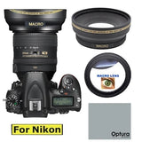 ULTRA WIDE ANGLE LENS + MACRO LENS FOR Nikon D750 DSLR Camera with 24-120mm Lens
